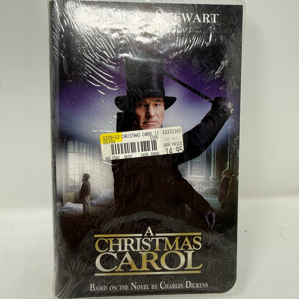 Christmas Carol VHS 1999 Patrick Stewart TNT Original Sealed New Hallmark Movie